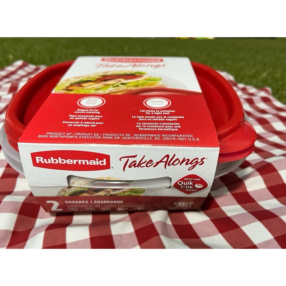 Rubbermaid Take Alongs‎ Sandwich Squares Set Of 2 - 2.9 Cups Kitchen Storage